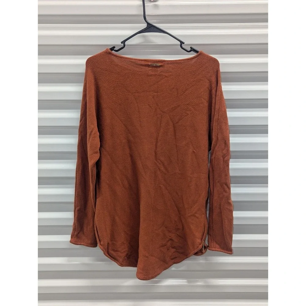 Quiet Luxury Burnt‎ Orange Side Zip Sweater Michael Kors Medium Office Business
